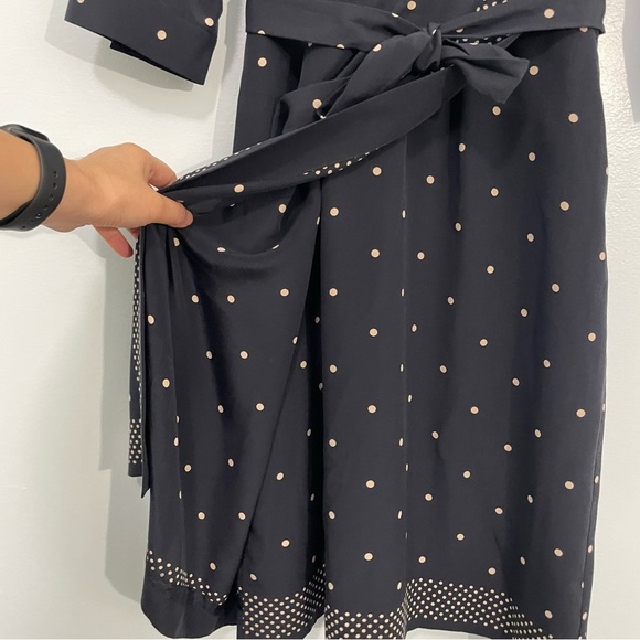 Talbots Navy Polka Dot Midi Dress - Picture 7 of 16